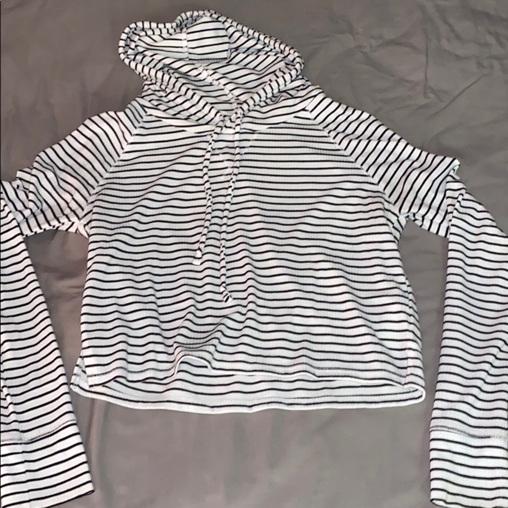 Stripe Cropped Hoodie
